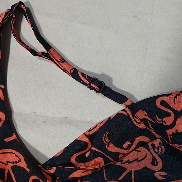 J. Crew Racerback Tank Navy Blue Pink Flamingo - Picture 6 of 6